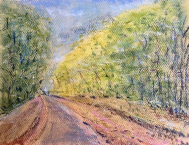 Pintura intitulada "La forêt de Challuz…" por Bobdiyann, Obras de arte originais, Pastel