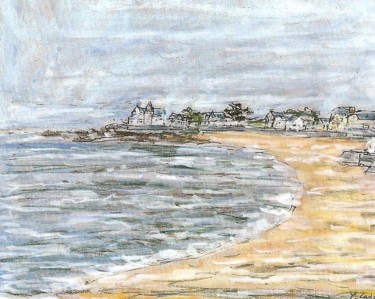 Peinture intitulée "Batz sur mer" par Bobdiyann, Œuvre d'art originale, Pastel