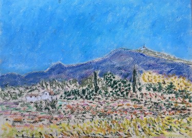 Schilderij getiteld "Aubignan Vaucluse #…" door Bobdiyann, Origineel Kunstwerk, Pastel