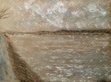 Painting titled "Bord de Loire à nan…" by Bobdiyann, Original Artwork, Pastel