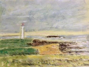 Schilderij getiteld "St Hilaire de Riez,…" door Bobdiyann, Origineel Kunstwerk, Pastel