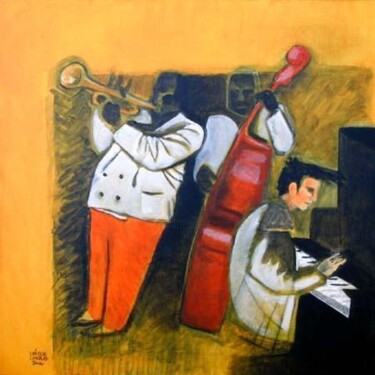 Painting titled "piano bar2" by Yann Le Dall, Original Artwork