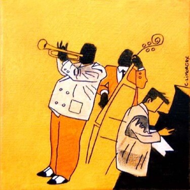 Painting titled "jazz band" by Yann Le Dall, Original Artwork