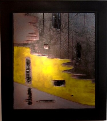 Painting titled "LA RUE" by Yann Martin, Original Artwork, Oil