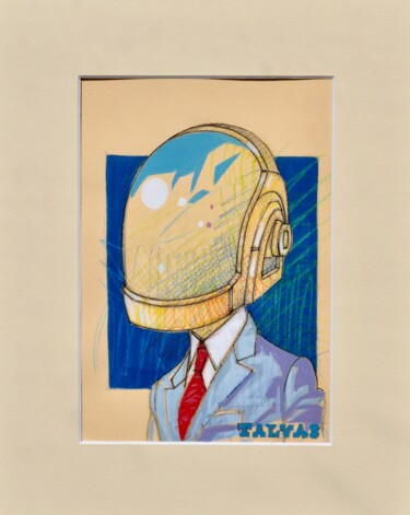 Zeichnungen mit dem Titel "Daft Punk 2" von Yann Michael Talvas, Original-Kunstwerk, Acryl