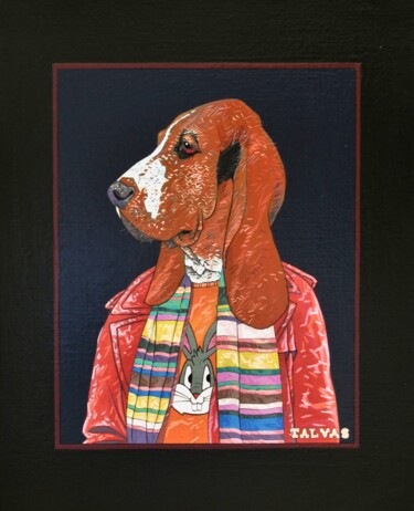 Malerei mit dem Titel "Diamond Dog" von Yann Michael Talvas, Original-Kunstwerk, Acryl