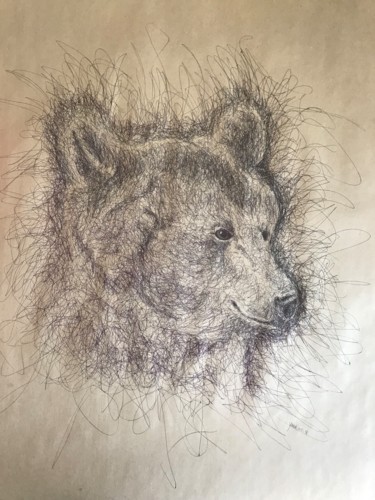 Drawing titled "L’ours" by Yann Morenas, Original Artwork