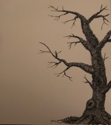 Malerei mit dem Titel "L’arbre sans feuille" von Yann Morenas, Original-Kunstwerk