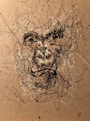 Painting titled "gorilla" by Yann Morenas, Original Artwork