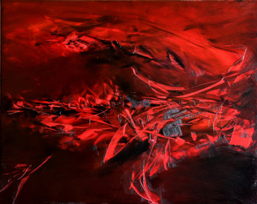 Painting titled "ABSTRACT Huile Avri…" by Yann Pelcat, Original Artwork, Oil