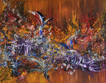 Painting titled "ABSTRACT Septembre…" by Yann Pelcat, Original Artwork, Oil