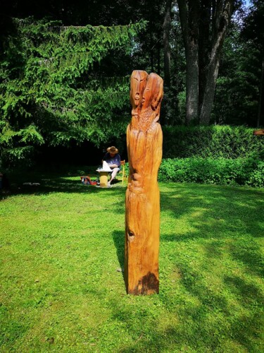Sculpture intitulée "PERSONA" par Yann Raufaste (YASKA), Œuvre d'art originale, Bois
