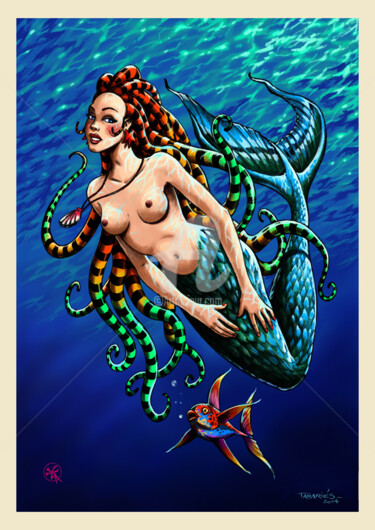 Disegno intitolato "Sirène.jpg" da Ya2n, Opera d'arte originale, Fotografia digitale