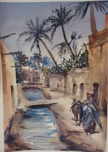 Painting titled "maroc" by Yann Chalopin, Original Artwork, Watercolor