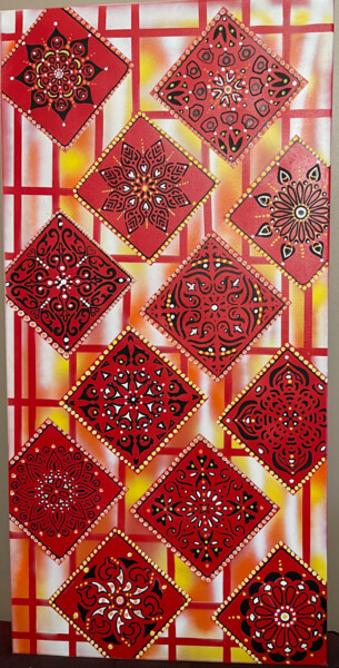 Peinture intitulée "Mosaïque" par Yannic Raievsky, Œuvre d'art originale, Acrylique