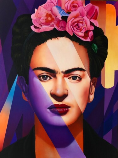 Peinture intitulée "Frida flowers" par Yannick Aaron, Œuvre d'art originale, Acrylique Monté sur Châssis en bois