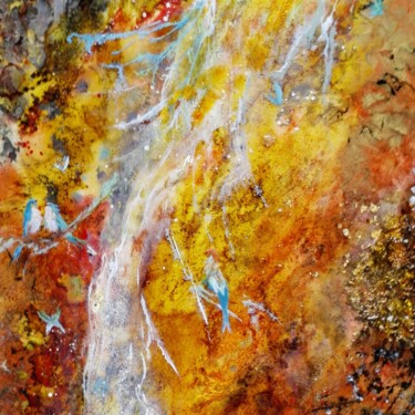 Painting titled "un temps au paradis" by Yannick Bernard, Original Artwork