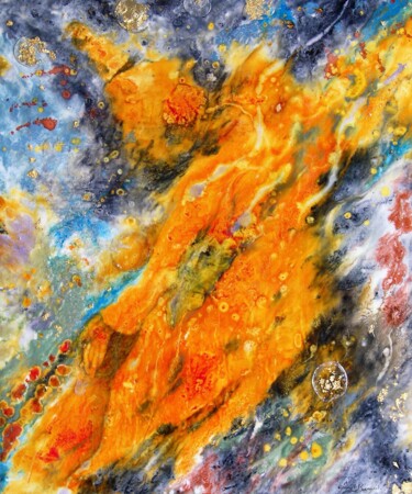 Картина под названием ""Le faiseur de rêve"" - Yannick Bernard, Подлинное произведение искусства, лак Установлен на Деревянн…