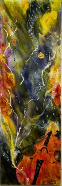 Pintura titulada "Hommage à Rostropov…" por Yannick Bernard, Obra de arte original, Laca Montado en Bastidor de camilla de m…