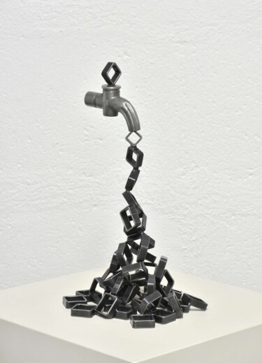 Escultura titulada "Le robinet surprena…" por Yannick Bouillault, Obra de arte original, Metales