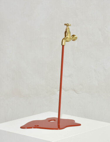 Escultura intitulada "Le liquide rouge" por Yannick Bouillault, Obras de arte originais, Metais