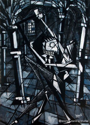 Ζωγραφική με τίτλο "Yo La Tango" από Yannick G, Αυθεντικά έργα τέχνης, Ακρυλικό Τοποθετήθηκε στο Ξύλινο φορείο σκελετό