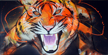 Painting titled "Tiger Jojo" by Yannick Leniger, Original Artwork, Acrylic