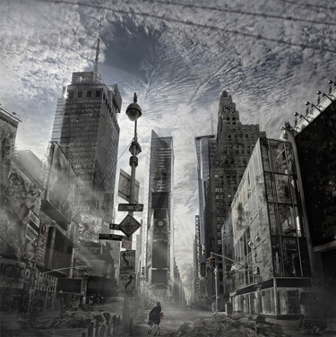 Digital Arts με τίτλο "Time Square" από Yannick Monget, Αυθεντικά έργα τέχνης, Ψηφιακή ζωγραφική