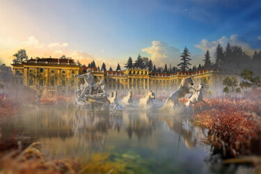 Digitale Kunst mit dem Titel "Schönbrunn" von Yannick Monget, Original-Kunstwerk, Digitale Malerei