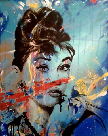 Peinture intitulée "Audrey hepburn.jpg" par Yannick Boid, Œuvre d'art originale, Acrylique