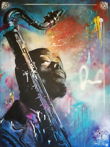 Pintura intitulada ""Soul man" portrait…" por Yannick Boid, Obras de arte originais, Acrílico