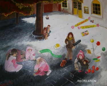 Peinture intitulée "recreation.jpg" par Yanos, Œuvre d'art originale, Huile