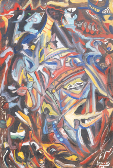 Peinture intitulée "cohue" par Yanosky, Œuvre d'art originale, Huile