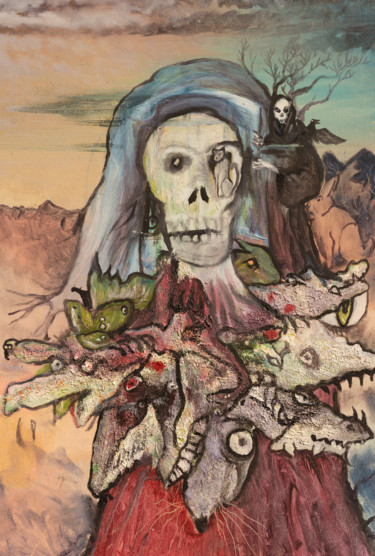 Painting titled "fiancé avec la mort" by Yanosky, Original Artwork, Oil