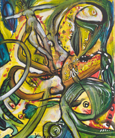 Pintura titulada "prophétie végétale" por Yanosky, Obra de arte original, Oleo