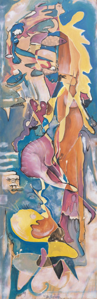 Painting titled "ectoplasme au chat…" by Yanosky, Original Artwork, Acrylic