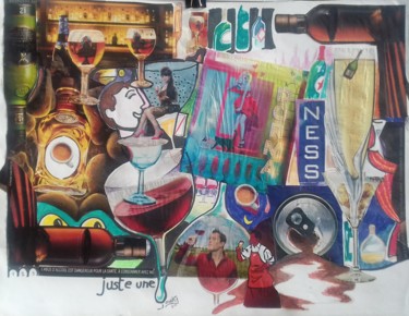 Collages titled "juste une goutte" by Yanosky, Original Artwork, Collages