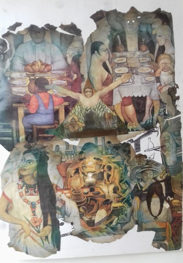 Collages intitulée "rêverie de Diego..." par Yanosky, Œuvre d'art originale, Collages