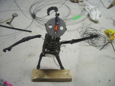 Sculpture titled "nono le petit robot" by Yanosky, Original Artwork, Stainless Steel