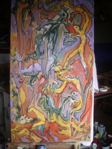 Painting titled "la faim" by Yanosky, Original Artwork