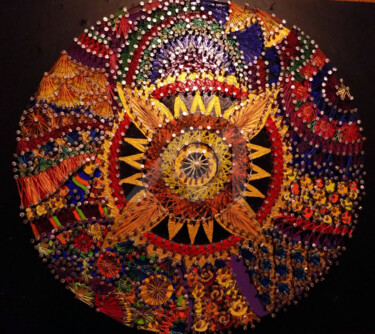 Lumière Art textile intitulée "Lumière" par Muriel Courtioux, Œuvre d'art originale, Fil