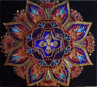 SakyaNgor Art textile intitulée "SakyaNgor" par Muriel Courtioux, Œuvre d'art originale, Fil