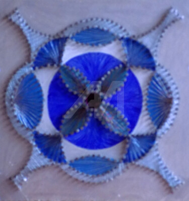 Dawa (Lune) Art textile intitulée "Dawa (Lune)" par Muriel Courtioux, Œuvre d'art originale, Fil