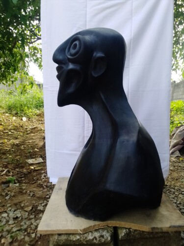 Sculpture titled "L'africain" by Yao Nda Olivier Meh, Original Artwork, Cement