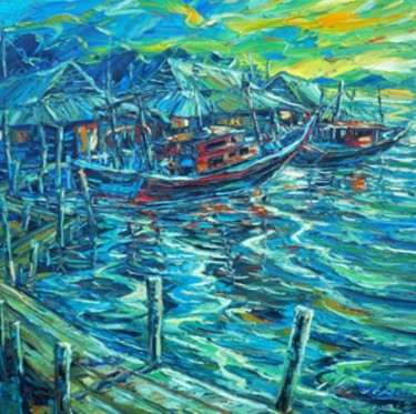 Painting titled "A New Day" by Yap Kim Boon, Original Artwork