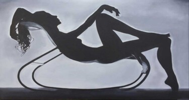 Картина под названием "Полнолуние" - Yaroslava Potapova, Подлинное произведение искусства, Масло