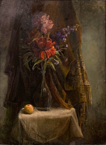 Painting titled "Light in the darkne…" by Iaroslav Sologubov, Original Artwork, Oil