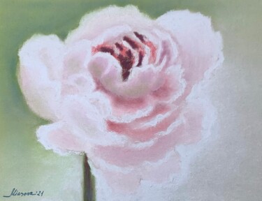 Single large peony’s burgeon \ bourgeon blossom bud Digital Arts titled "Single large peony’…" by Yara Miasova, Original Art, Digital Painting