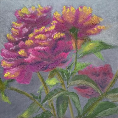 Etude “Summer Magenta Peonies” Digital Arts titled "Etude “Summer Magen…" by Yara Miasova, Original Art, Digital Painting