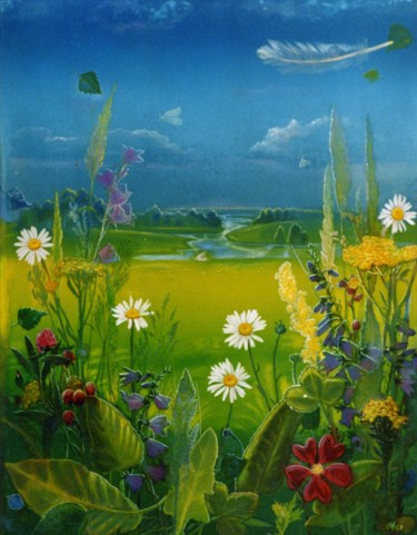 Malerei mit dem Titel "Flowers of Sumy reg…" von Anna Sergeeva, Original-Kunstwerk, Öl